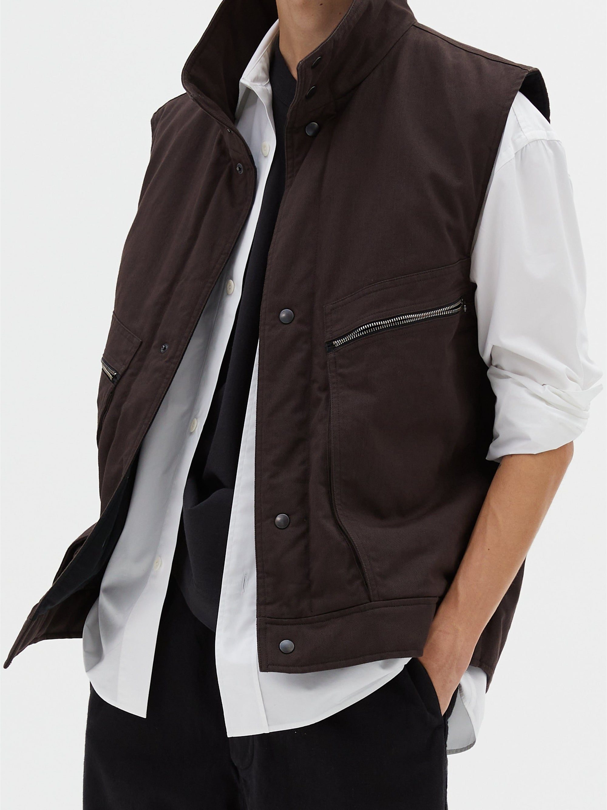 Veste sans manches à zip - Ebony