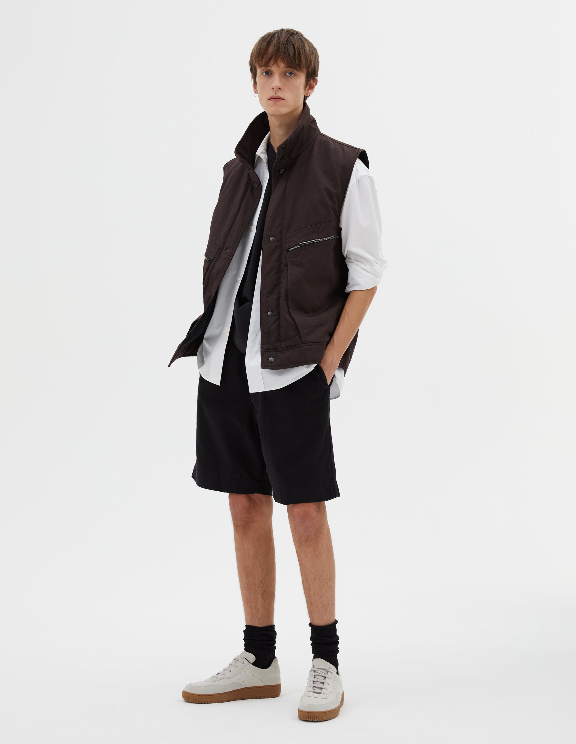 Gilet à poche zippée - Ebony