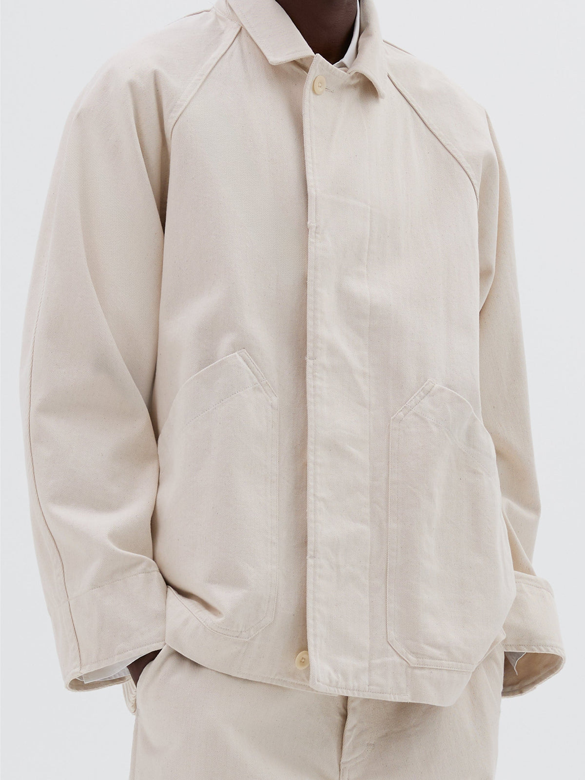 Veste à poches plaquées - Beige & White