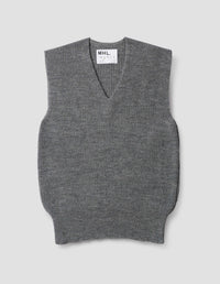 Débardeur en grosse maille côtelée - Grey