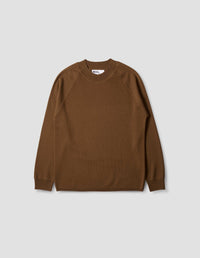 Sweat à col large - Brown & Orange