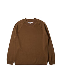 Sweat à col large en laine - Brown & Orange