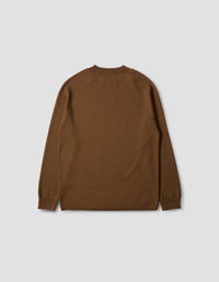 Sweat à col large - Brown & Orange