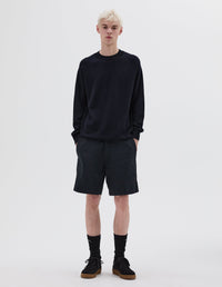 Sweat col rond à col large - Black & Navy