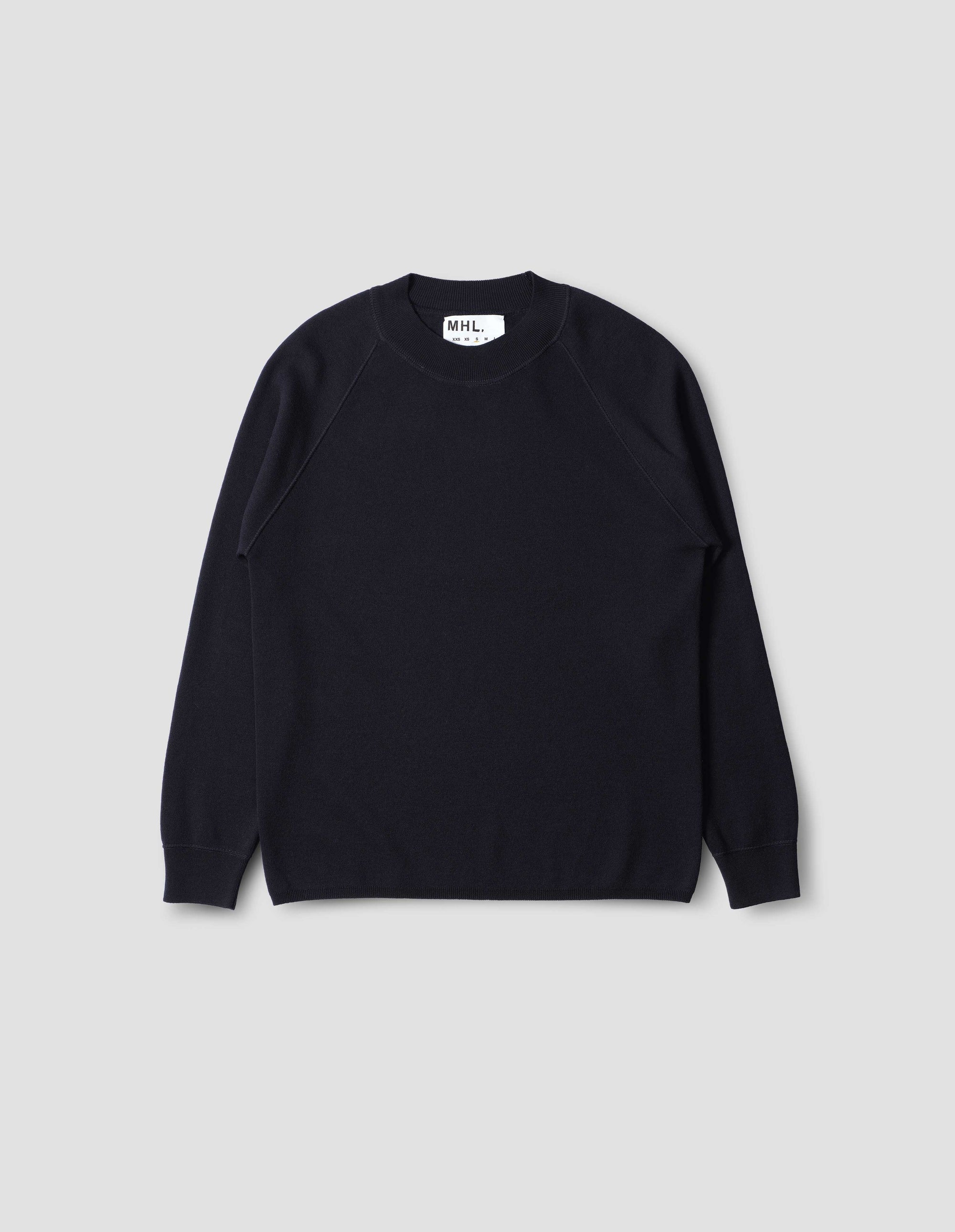 Sweat col rond à col large - Black & Navy