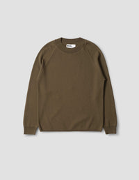 Sweat col rond à col large - Green & Brown