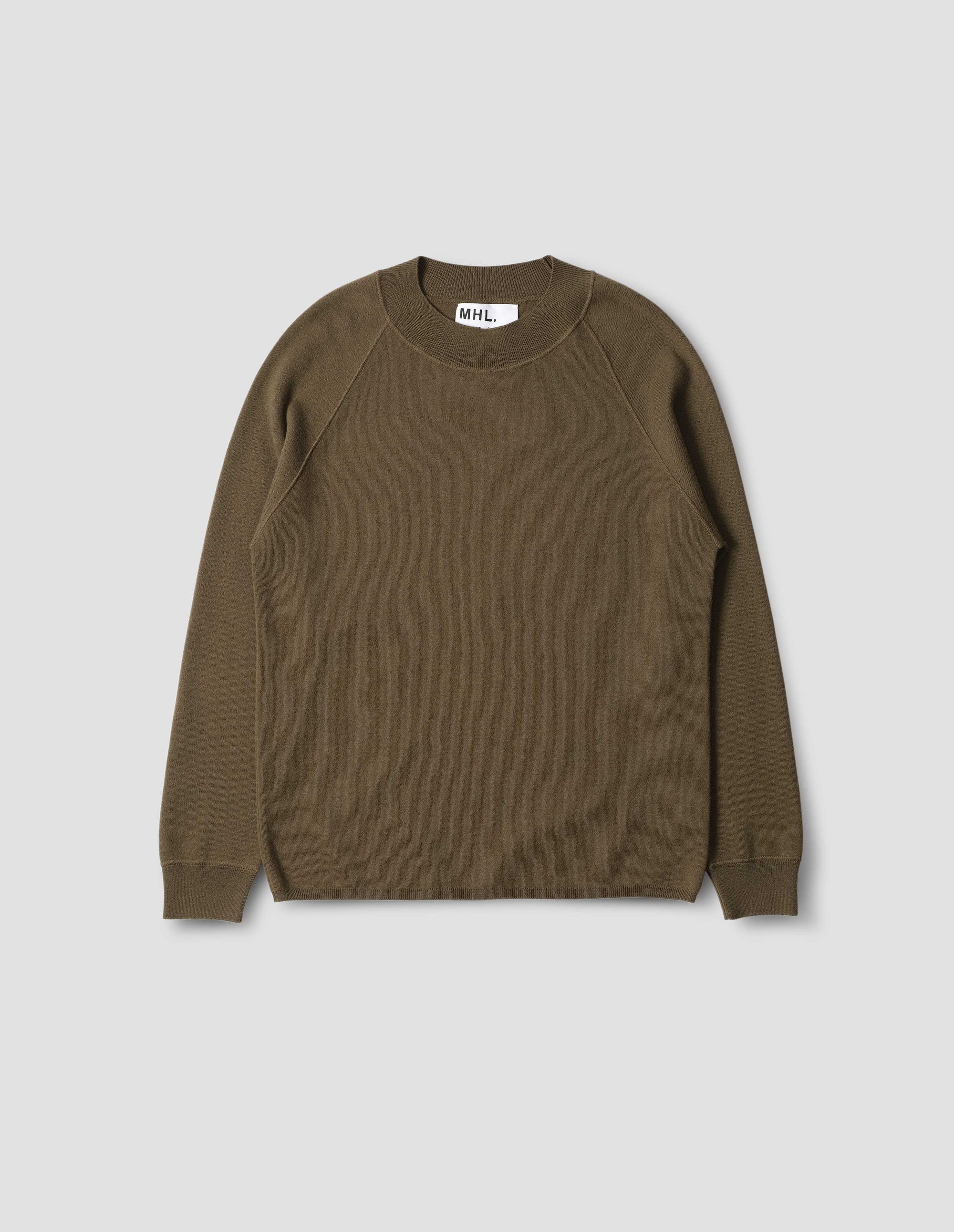 Sweat col rond à col large - Green & Brown