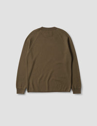 Sweat col rond à col large - Green & Brown