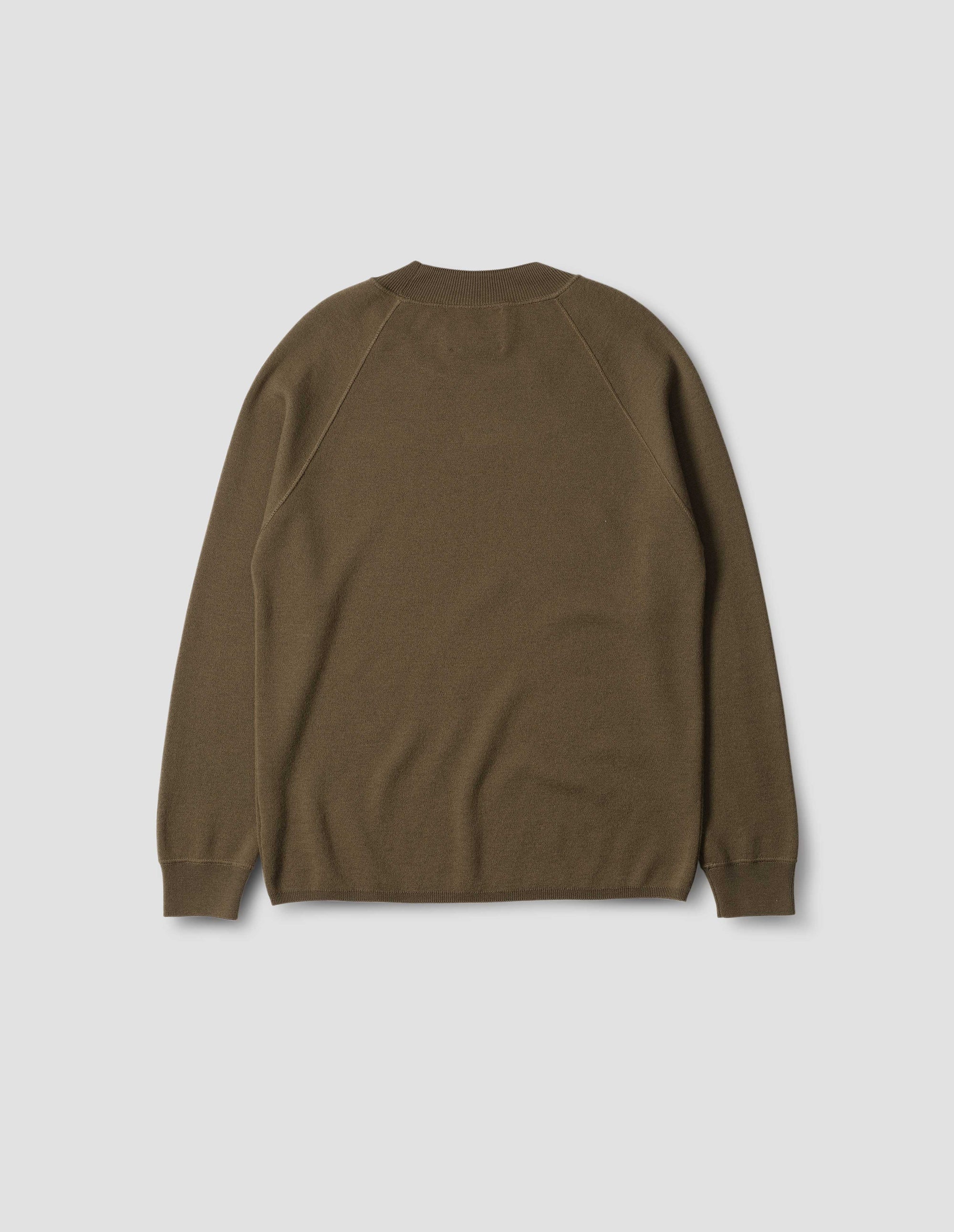 Sweat col rond à col large - Green & Brown