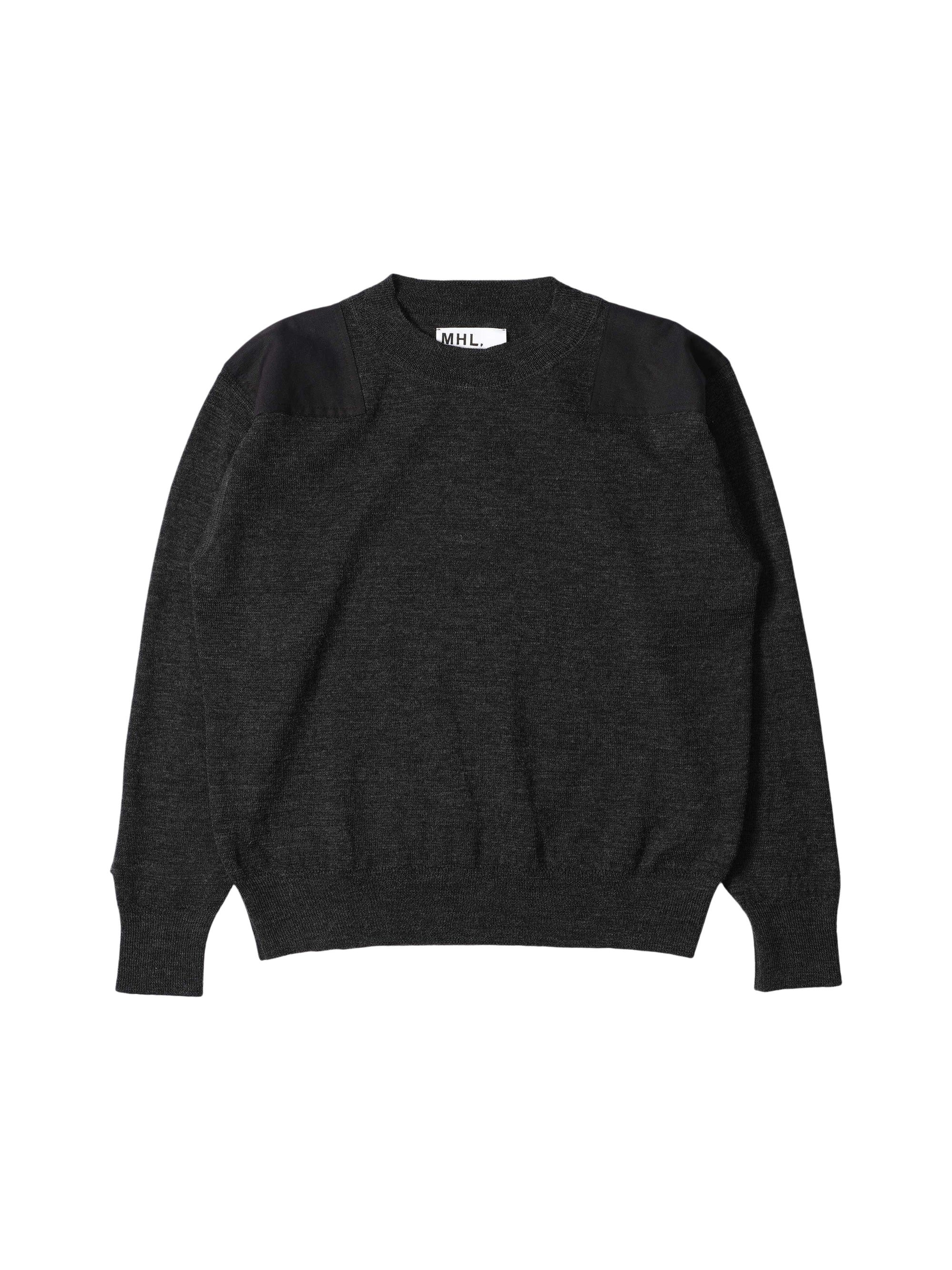 Sweat à col rond en laine - Black & Grey