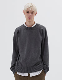 Pull col rond croisé - Gray