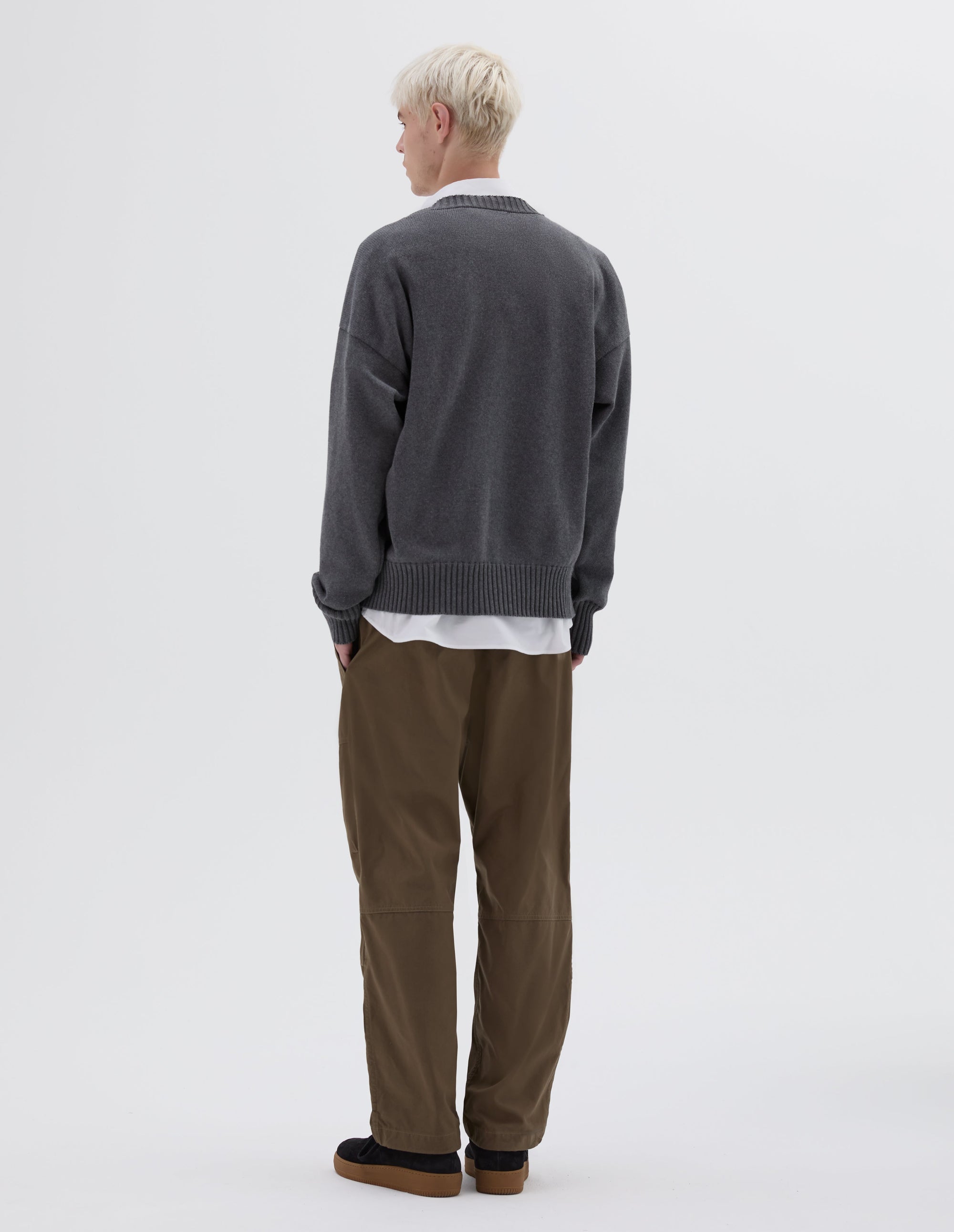 Pull col rond croisé - Gray