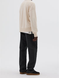 Loose-fitting jumper with a round neck - Beige