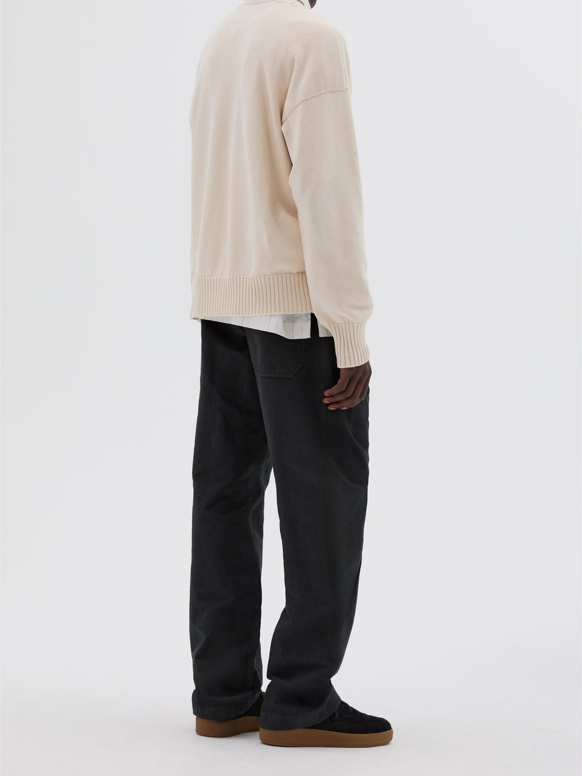Loose-fitting jumper with a round neck - Beige