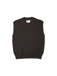 Pull ample sans manches en laine - Black & Brown
