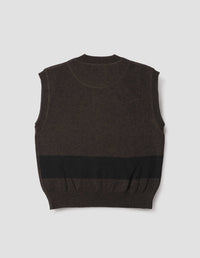Débardeur à larges rayures - Black & Striped & Brown