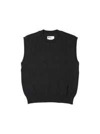 Pull ample sans manches en laine - Black & Green