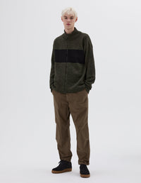 Gilet zippé à rayures - Black & Green & Striped