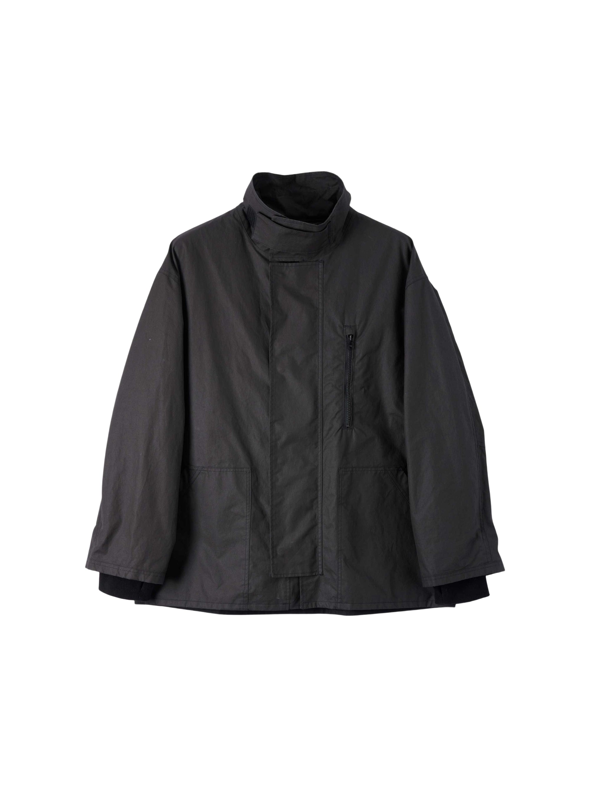 Manteau oversize à col montant - Black