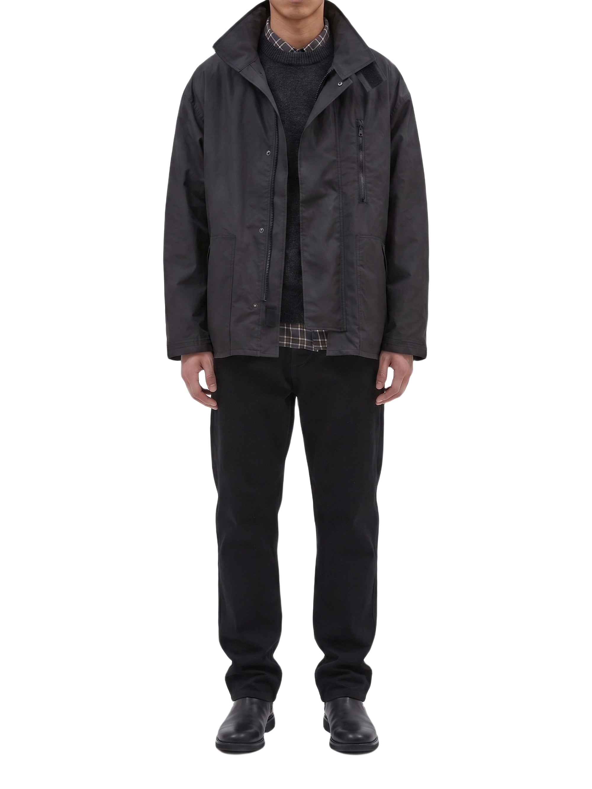 Manteau oversize à col montant - Black