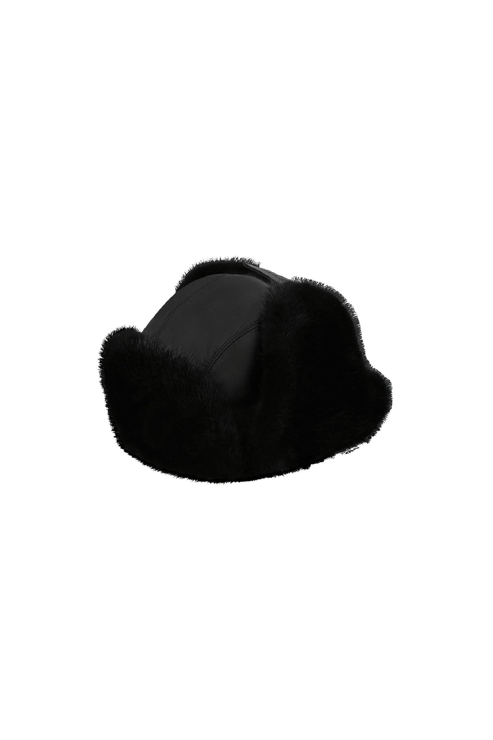 Chapka à bordure épaisse en soie - Noir