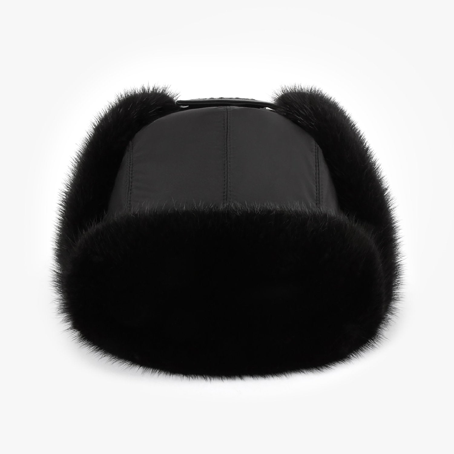 Chapka à bordure épaisse en soie - Noir