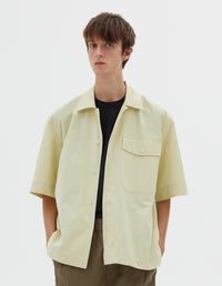Chemise manches courtes à poche à rabat - Pale Yellow