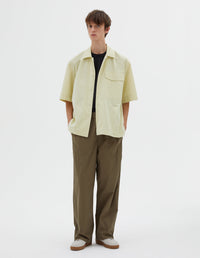Chemise manches courtes à poche à rabat - Pale Yellow