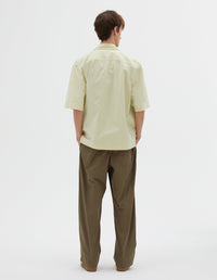 Chemise manches courtes à poche à rabat - Pale Yellow