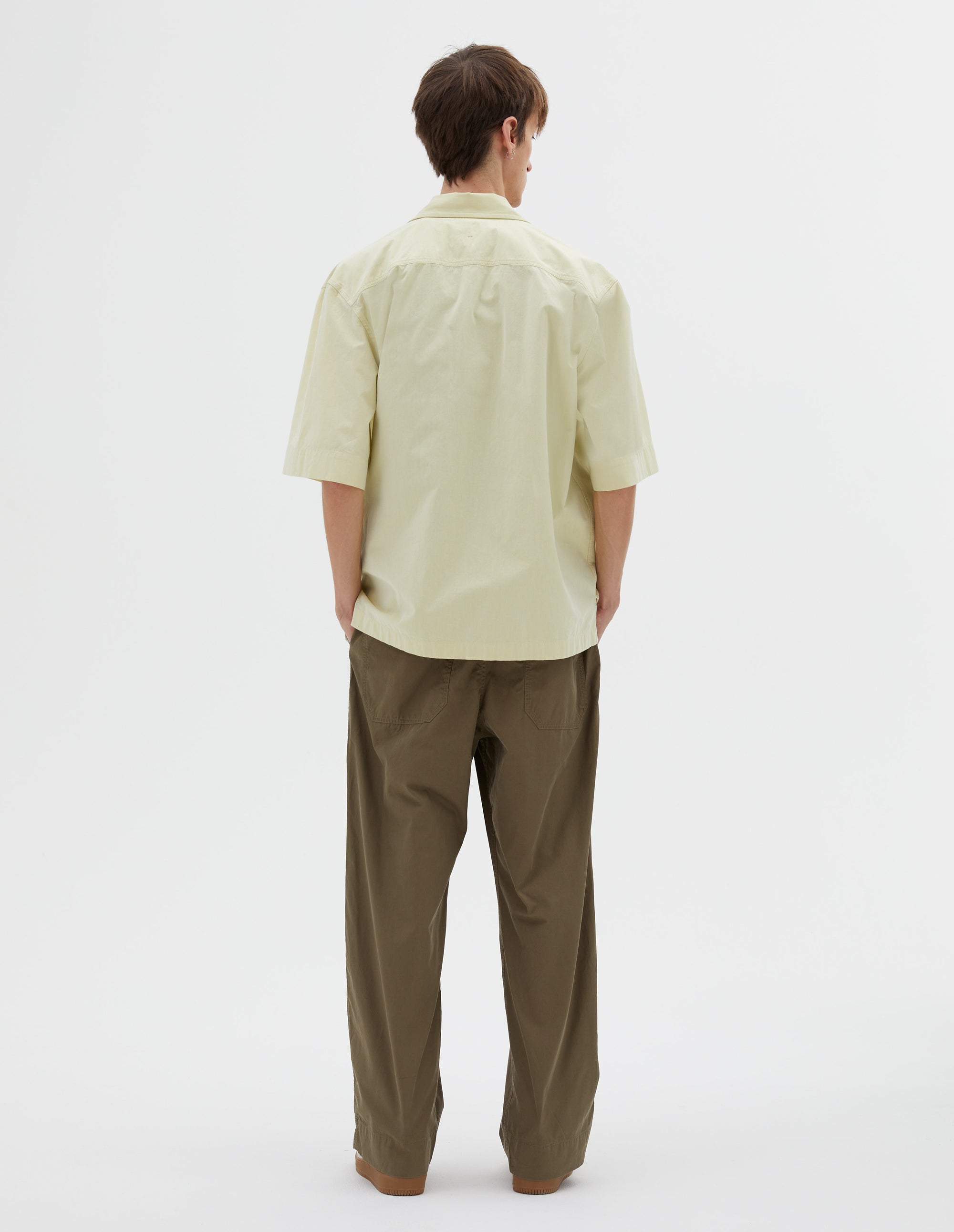 Chemise manches courtes à poche à rabat - Pale Yellow