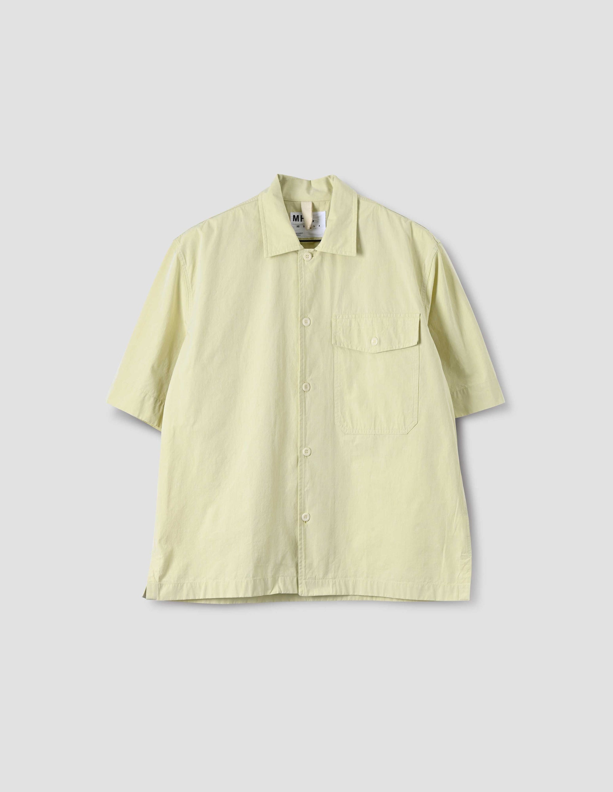 Chemise manches courtes à poche à rabat - Pale Yellow