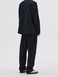 Loose-fitting shirt with press studs - Navy