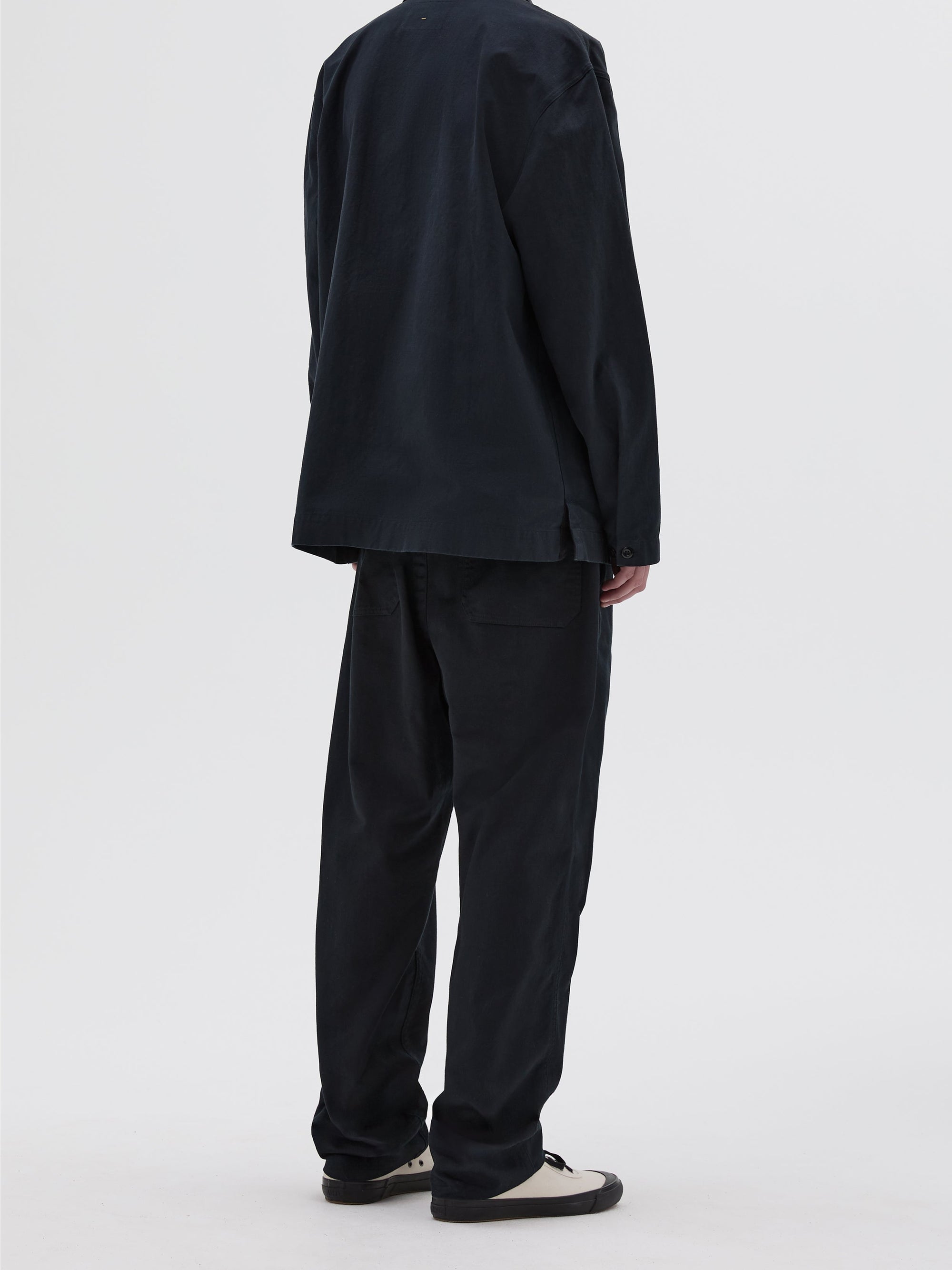 Loose-fitting shirt with press studs - Navy