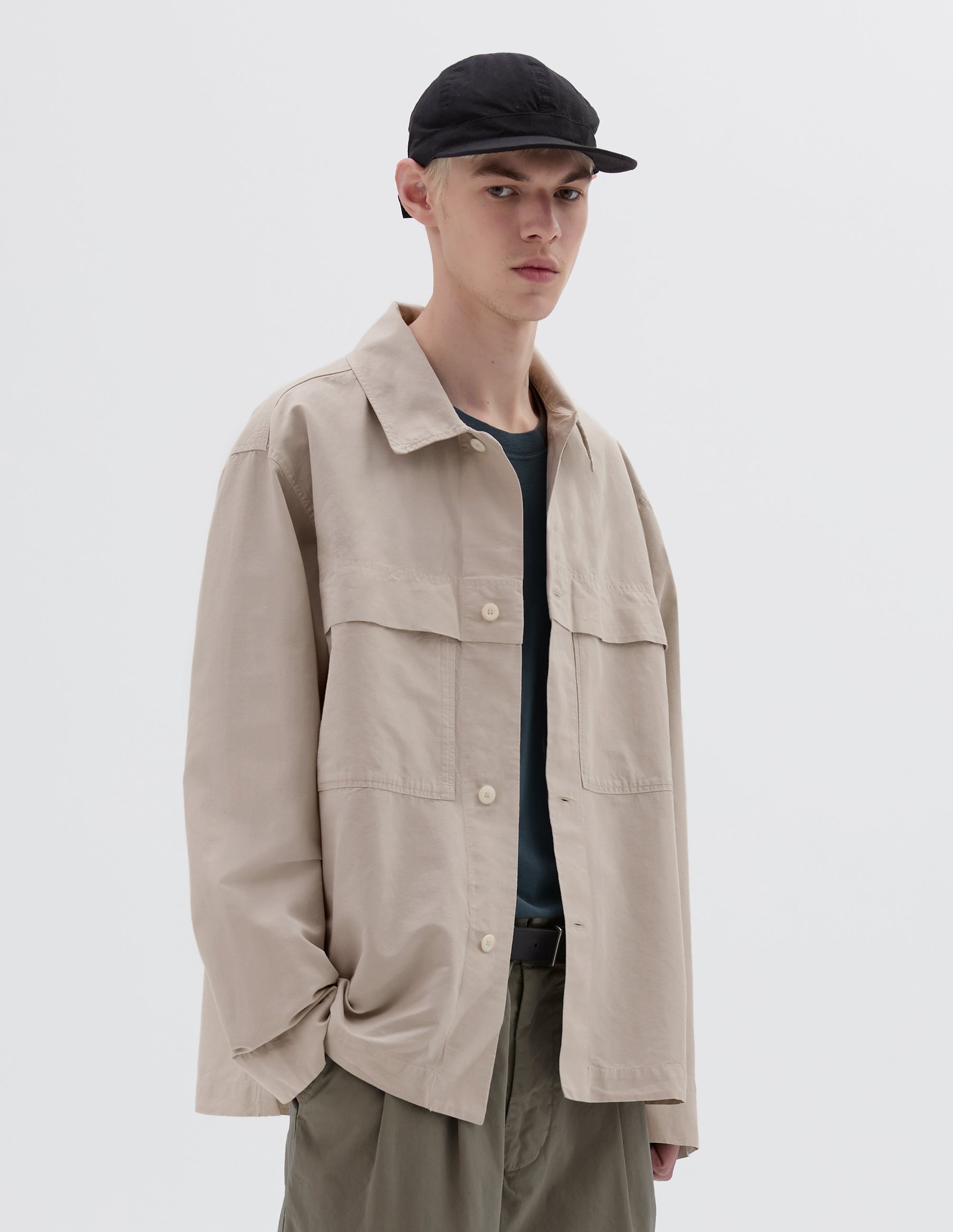 Chemise à rabat coupe-vent - Beige & Gray