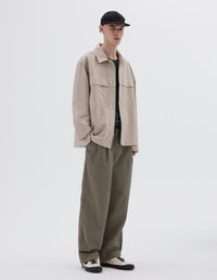 Chemise à rabat coupe-vent - Beige & Gray