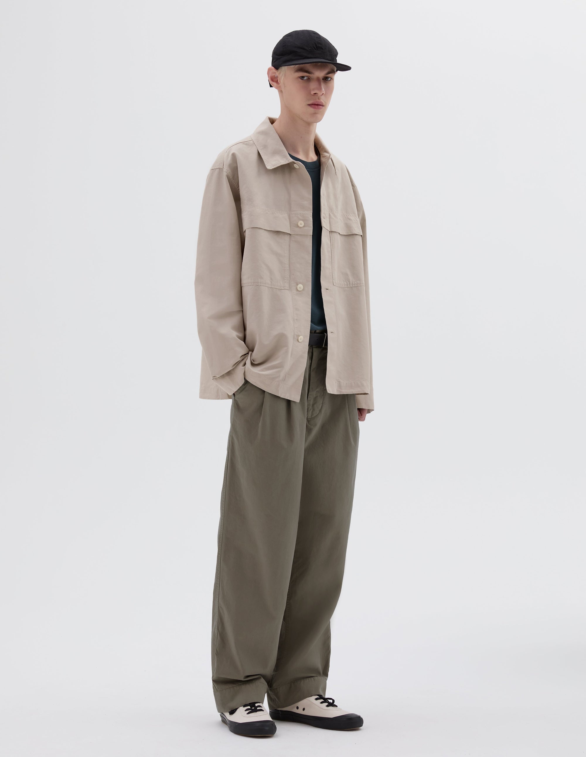 Chemise à rabat coupe-vent - Beige & Gray