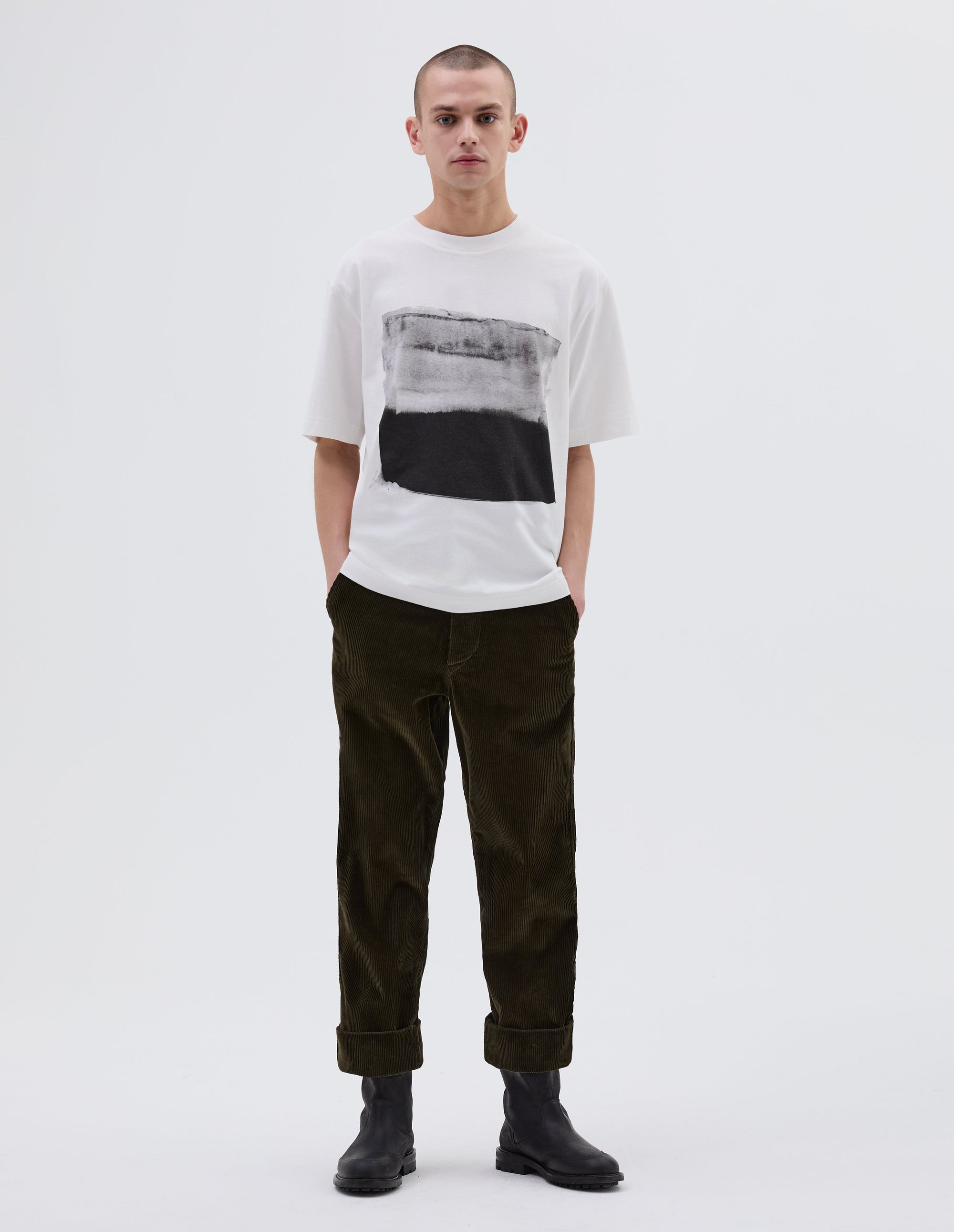T-shirt à rayures abstraites - Off White
