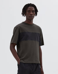 T-shirt à empiècements - Black & Dark-Brown
