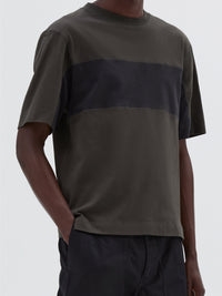 T-shirt with panels - Black & Dark Brown