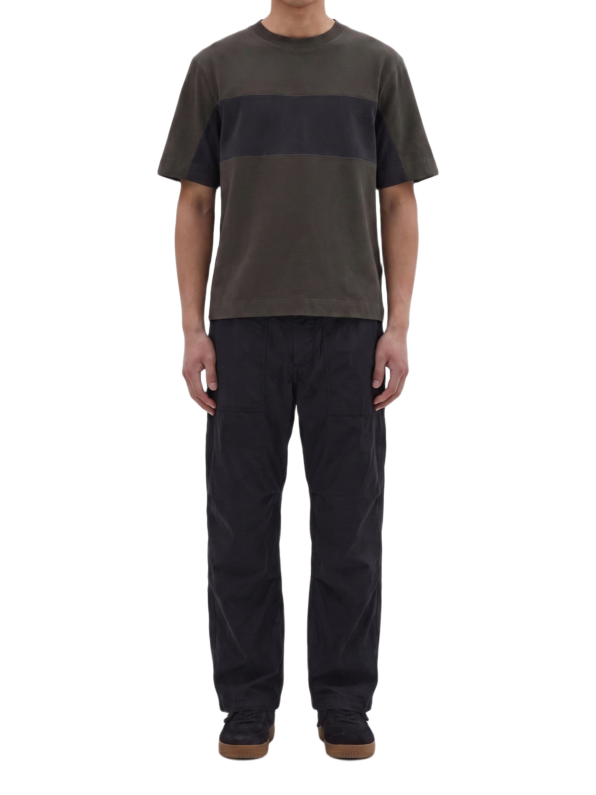 T-shirt with panels - Black & Dark Brown