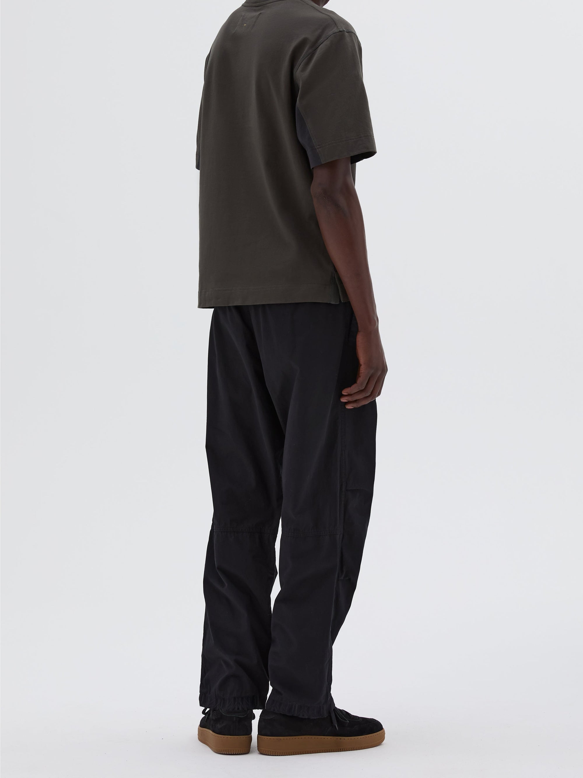 T-shirt with panels - Black & Dark Brown
