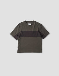 T-shirt à empiècements - Black & Dark-Brown
