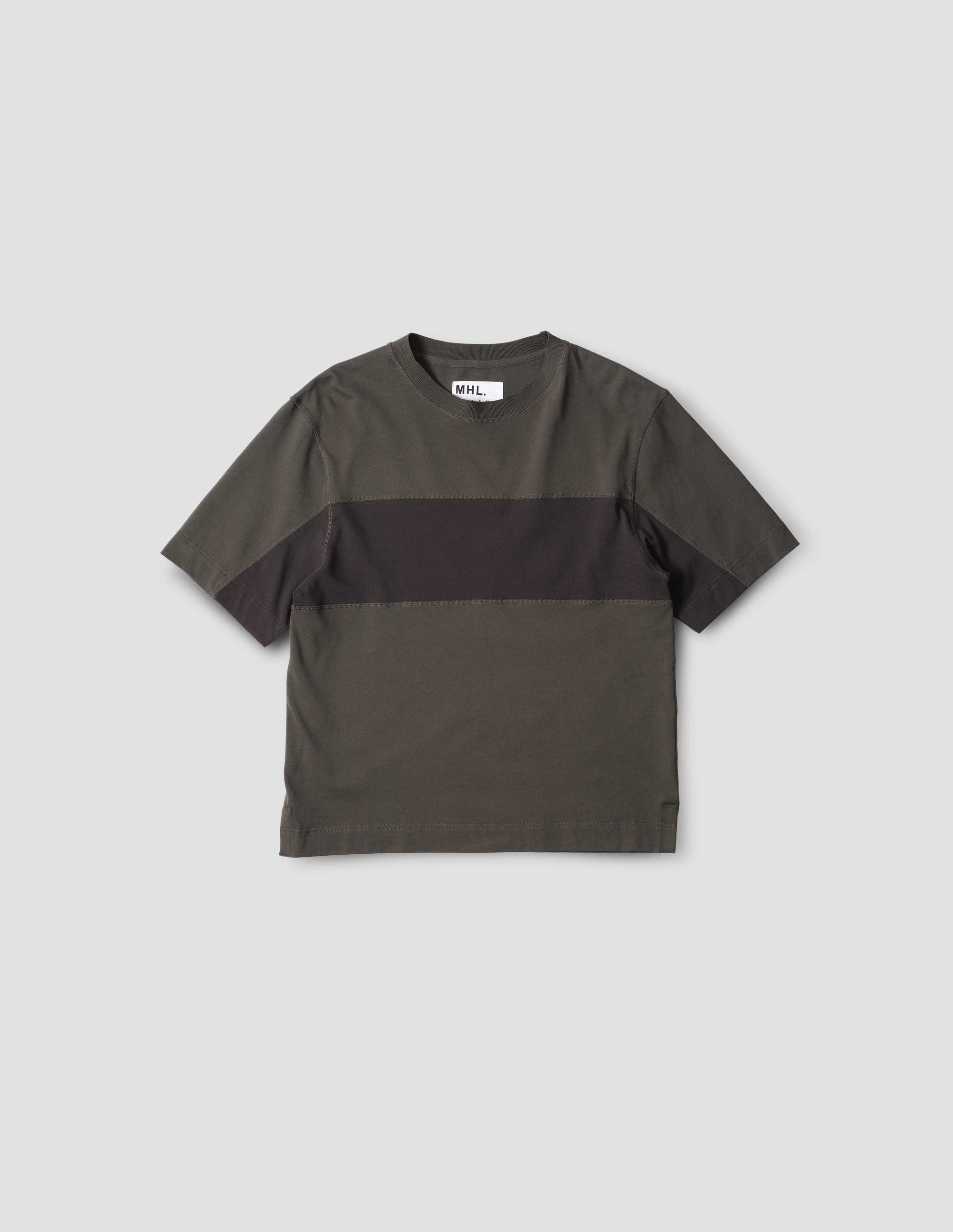 T-shirt à empiècements - Black & Dark-Brown