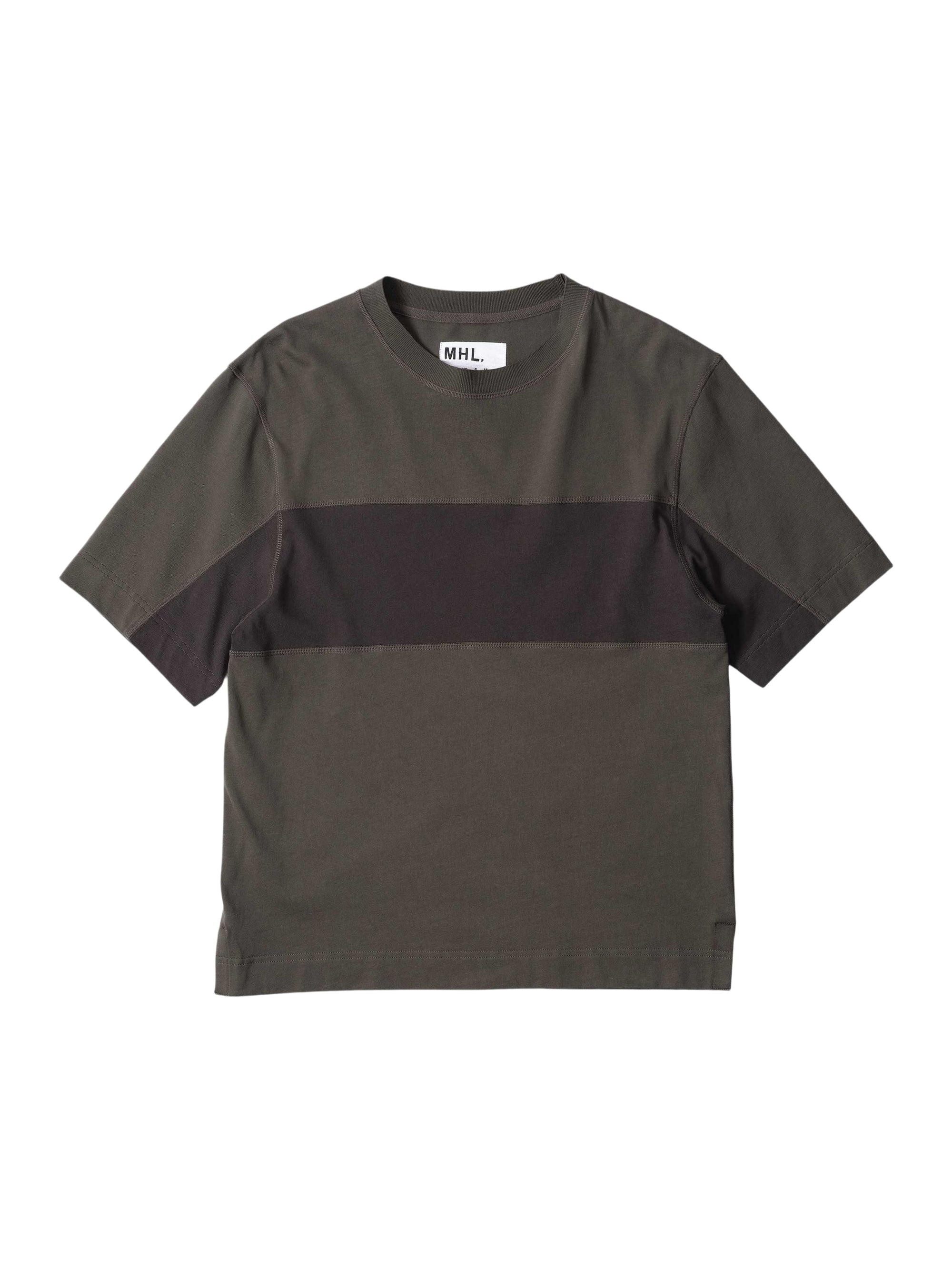 T-shirt à empiècements - Black & Dark Brown