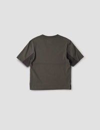 T-shirt à empiècements - Black & Dark-Brown