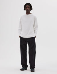 T-shirt à col smocké - White