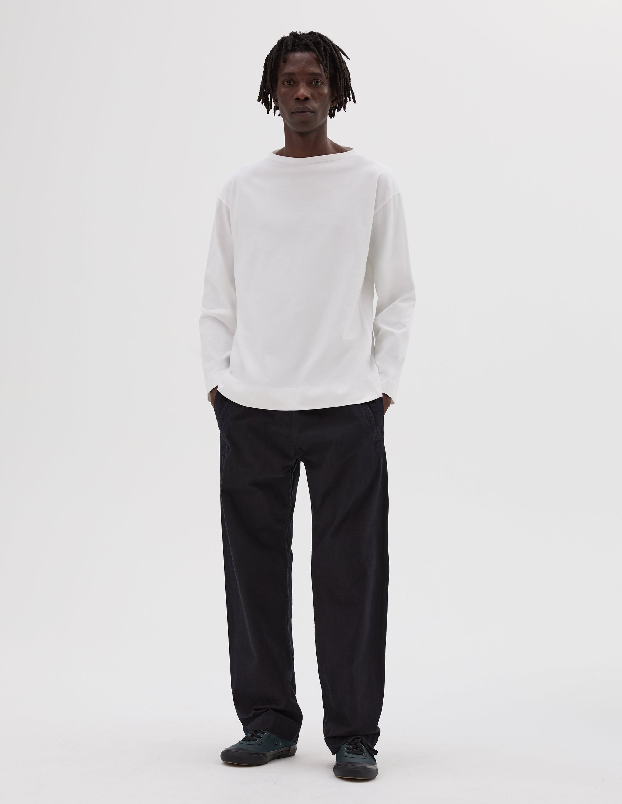 T-shirt à col smocké - White