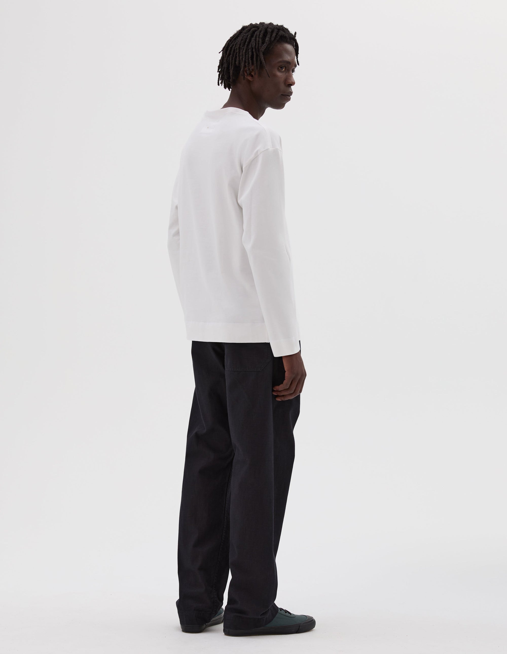 T-shirt à col smocké - White