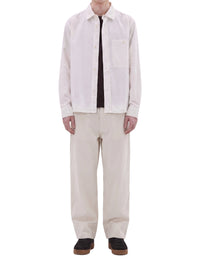 Loose-fitting trousers with an elasticated waist - Beige & White