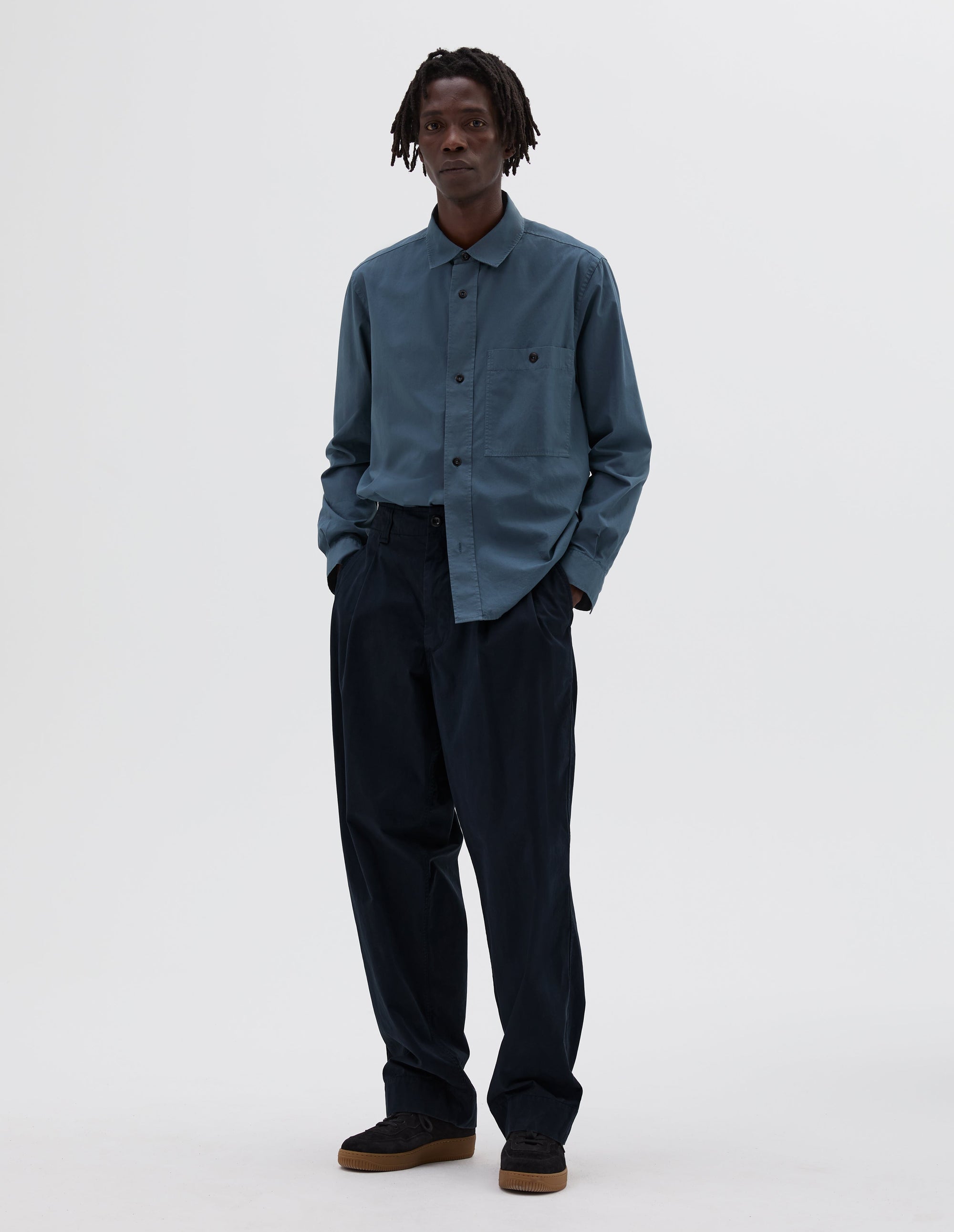 Pantalon à plis piqués - Navy